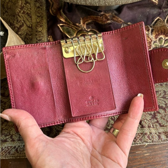 Authentic GUCCI Monogram leather signature canvas snap flap ❤️ card/keys wallet - Picture 13 of 13